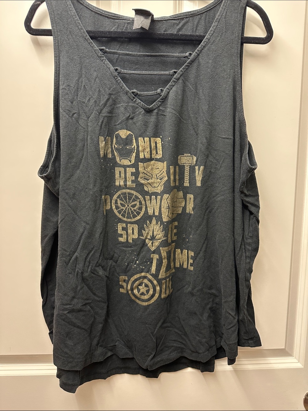 Her Universe Black Tank with Gold Marvel Graphic 3x